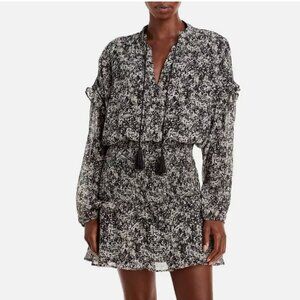 Aqua Leopard‎ Print Smocked Mini Dress Size Small